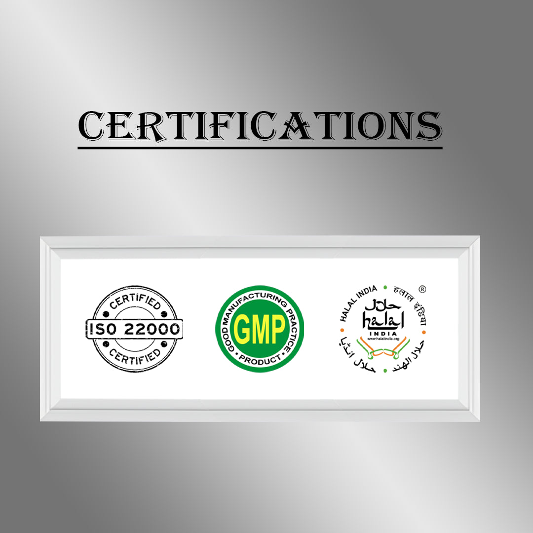 MINATURE Activated Charcoal Powder certification for trusted quality.