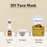 DIY face mask with Earth Water Mist, yogurt, and Ubtan Face Pack for clear skin.