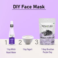 DIY face mask made with lavender water, yogurt, and Brazilian Purple Clay Powder.