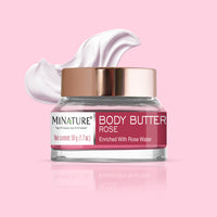 Rose Body Butter for dry skin by MINATURE , 50g, natural hydration.