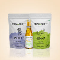 Premium Hair Growth Oil And Henna & Indigo Powder Combo