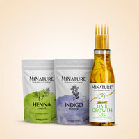 Premium Hair Growth Oil And Henna & Indigo Powder Combo