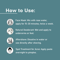 Alum Block usage tips: or acne, underarm deodorant, or post-shaving application for refreshed skin.