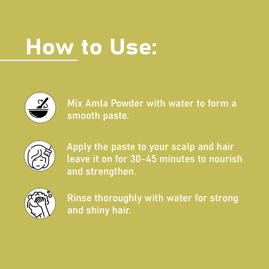 Step-by-step guide to use Amla Powder for hair benefits.