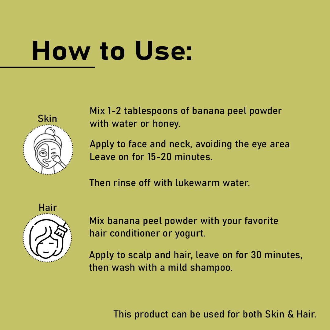 DIY Face Mask and Hair Mask with MINATURE Banana Peel Powder.