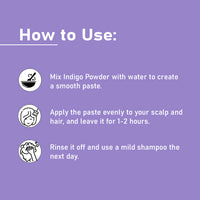 Easy steps to use indigo powder for hair color and healthy scalp.