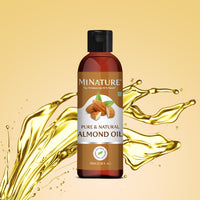 MINATURE Almond Oil for hair and skin, enriched with vitamin E for hydration and shine.