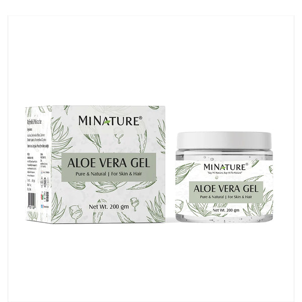 MINATURE Aloe Vera Gel with natural ingredients, ideal for all skin types.