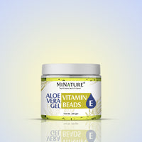 MINATURE Aloe Vera Gel with Vitamin E Beads, for enhanced skin hydration and health.