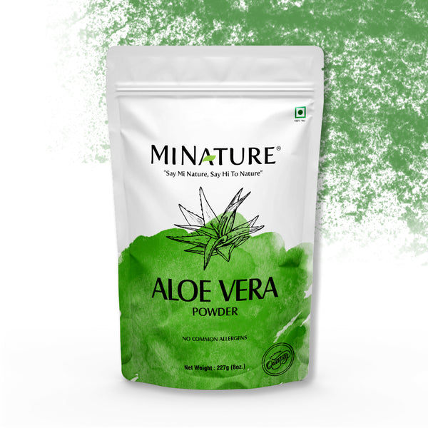 MINATURE Aloe Vera Powder, rich in vitamins and minerals, ideal for hydrating skin and nourishing hair.