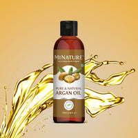 MINATURE Argan Oil for skin and hair care, providing hydration and frizz reduction naturally.