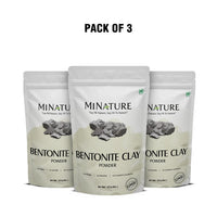 MINATURE Bentonite Clay (Multani Mitti) Powder for Skin 227g (Pack of 3)
