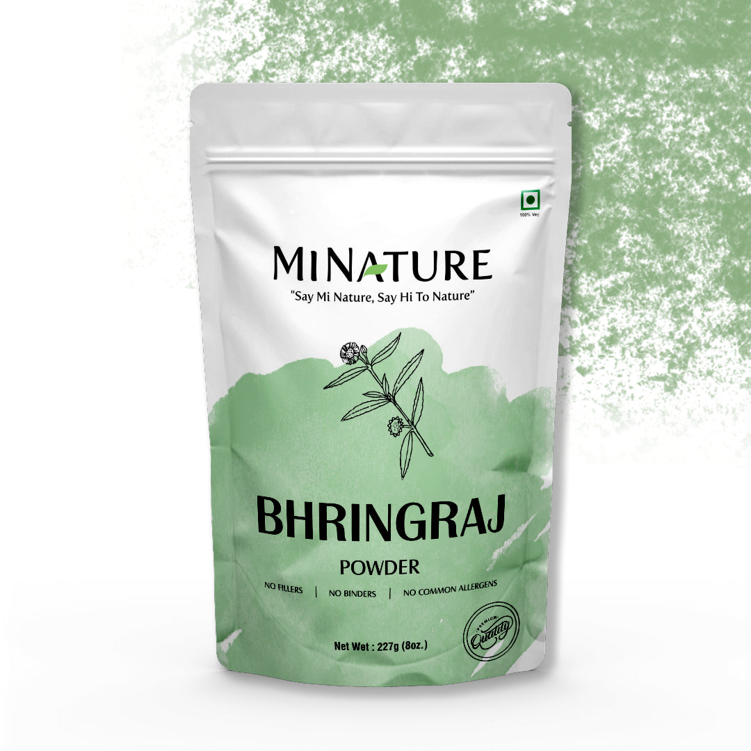 MINATURE Bhringraj (Eclipta Alba) powder to improve hair texture and add natural shine.