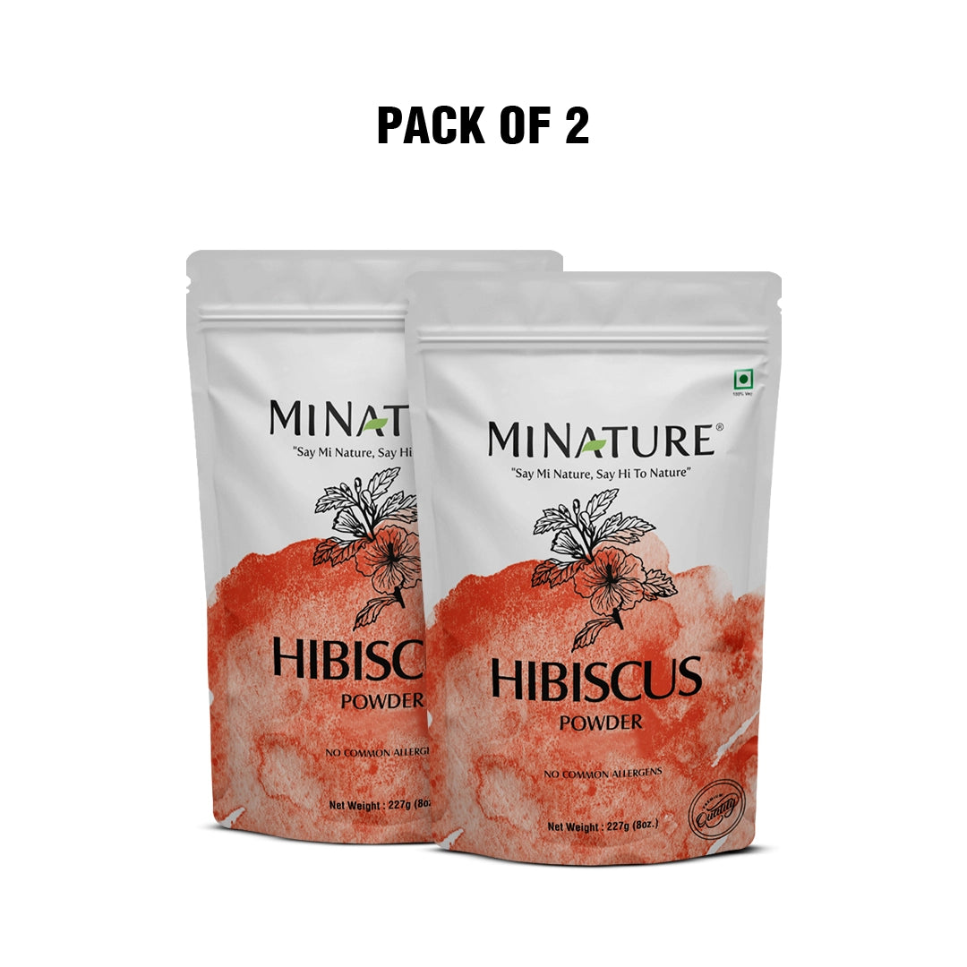 MINATURE Hibiscus Powder for Hair and Skin 227g (Pack of 2).