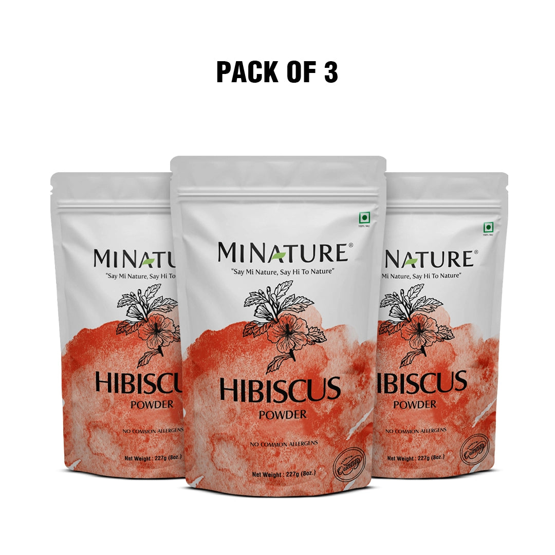 MINATURE Hibiscus Powder for Hair and Skin 227g (Pack of 3)