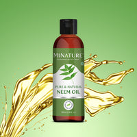 MINATURE Neem Oil for hair and skin, a natural solution for skin hydration and scalp nourishment.