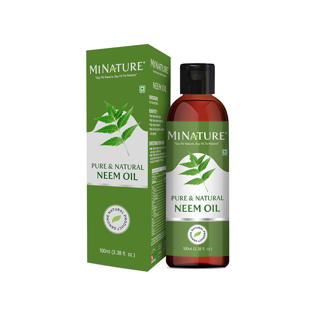 MINATURE Neem Oil for hair and skin in pack of 100ml.