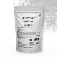 MINATURE Alum Powder back view with natural ingredients for acne, odor control, and skin tightening.