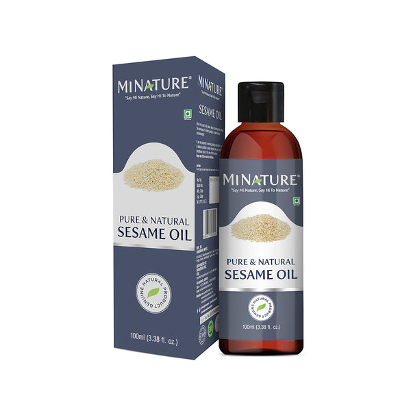 MINATURE Sesame Oil for hair and skin in pack of 100ml.