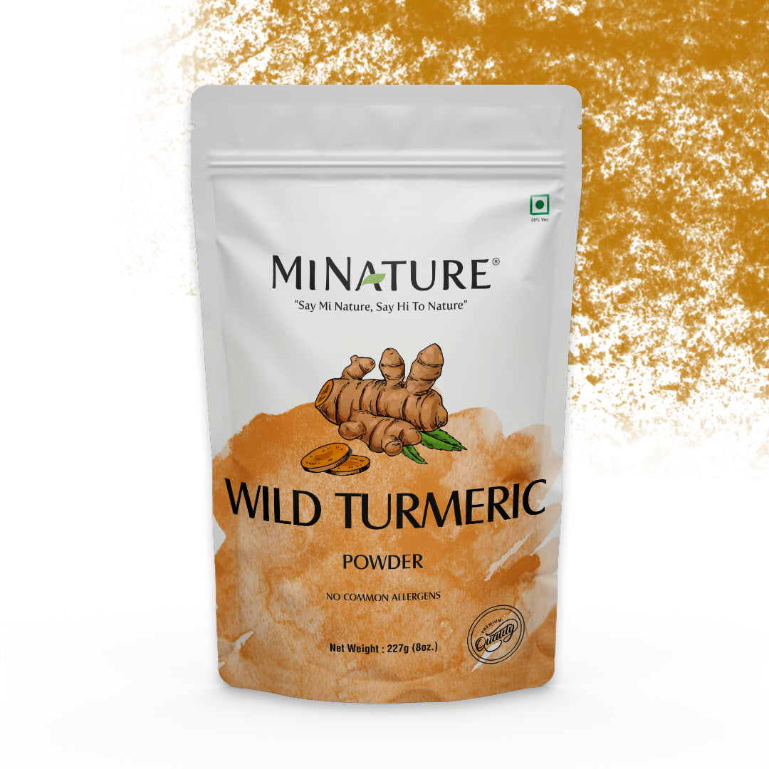 MINATURE Wild Turmeric Powder, rich in antibacterial and skin-lightening properties, perfect for natural skincare.