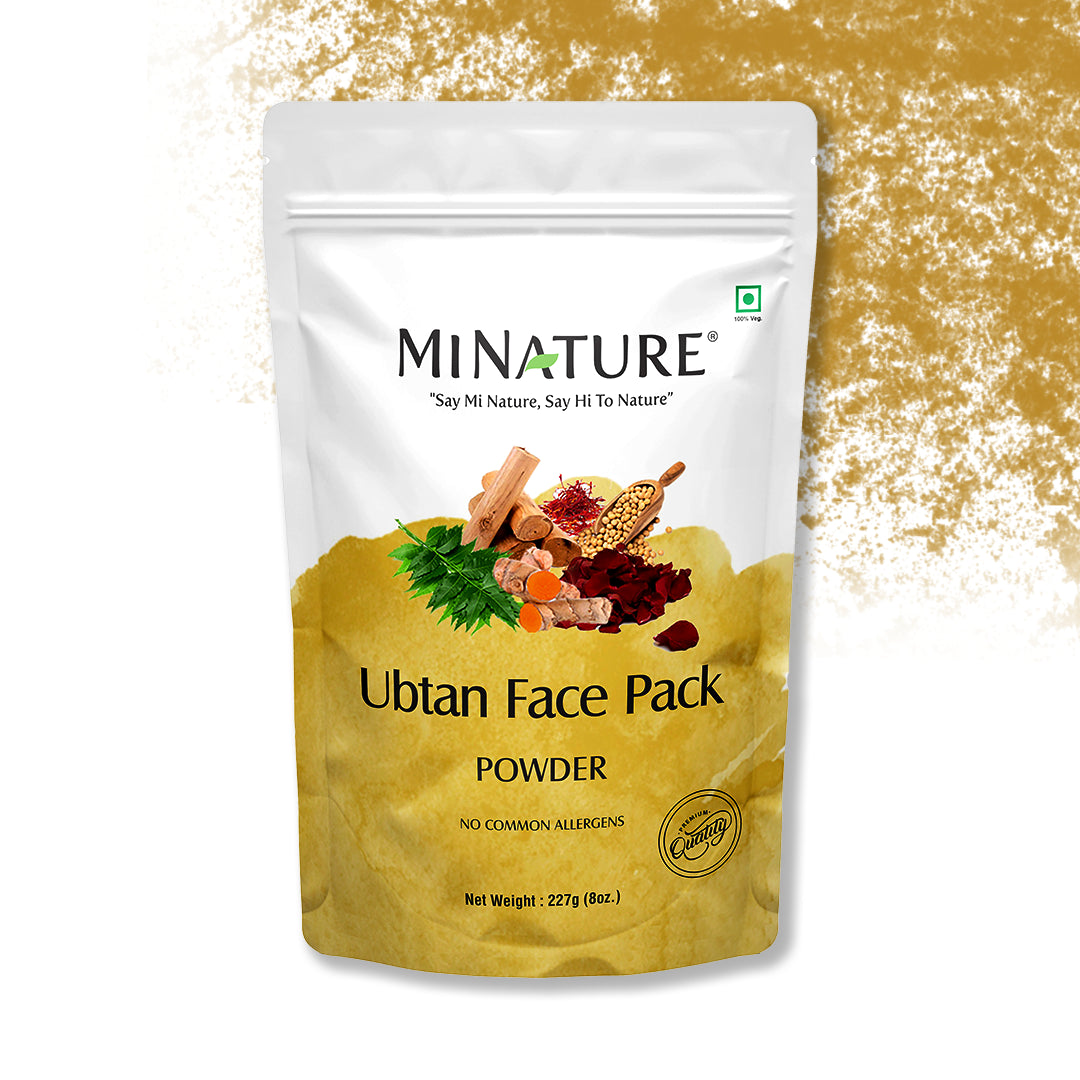 Ubtan face pack for glowing skin, infused with turmeric, saffron, and rose.