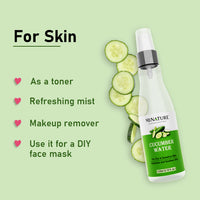 Cucumber water used as a toner, refreshing mist, or in a DIY face mask.